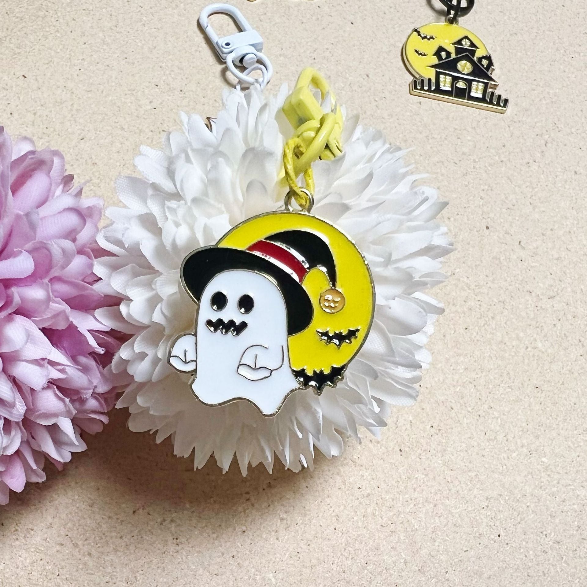 Wholesale Cartoon Halloween Horror Pumpkin Ghost Drop Oil Alloy Keychain